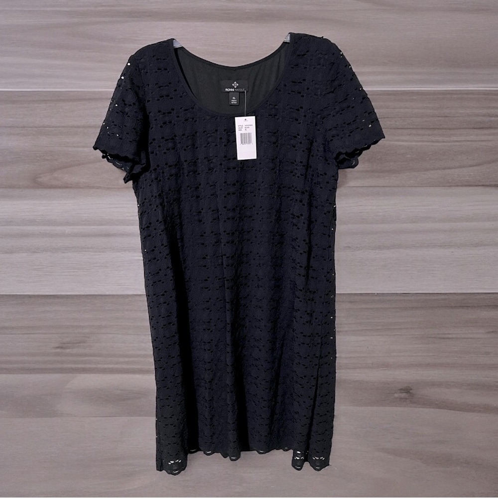 Ronni Nicole short sleeve black lace dress - NWT